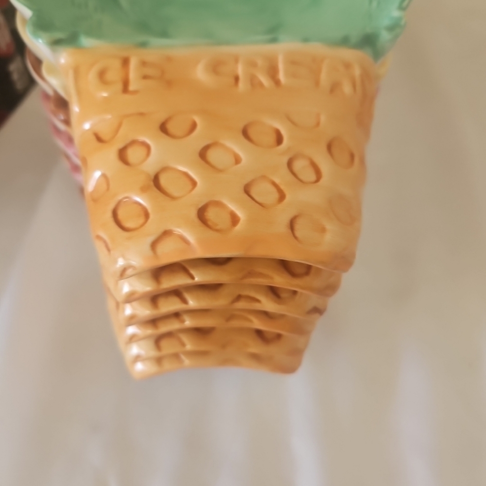 Set of 6 Ice-Cream Bowls / Dishes Stackable Ceramic Lotus 1995 Vintage - Picture 9 of 13